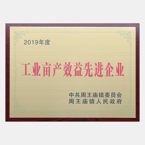 2019年度工業(yè)畝產效益先進企業(yè)