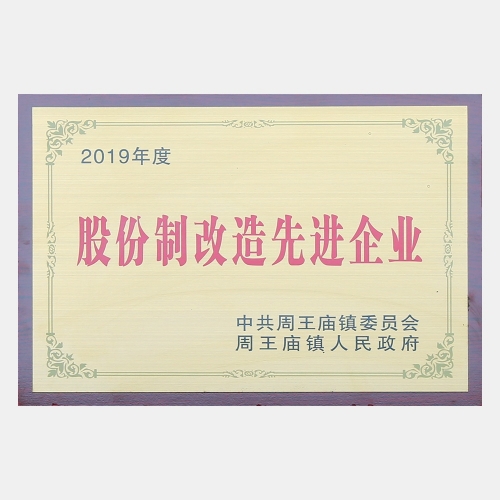 2019年度股份制改造先進企業(yè)